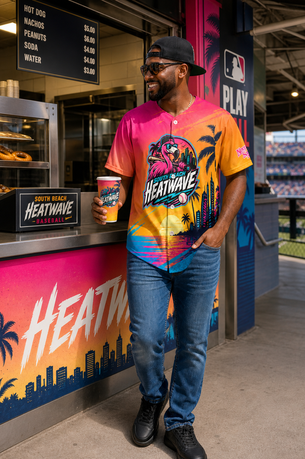 Ninth Inning Studio South Beach Heatwave Baseball Jersey