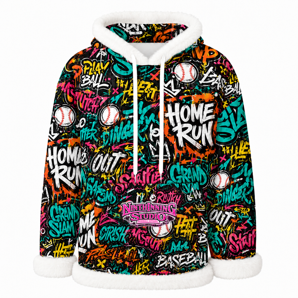 Ninth Inning Studio Graffiti Women's Fleece Hoodie with Micro-Fleece Trim