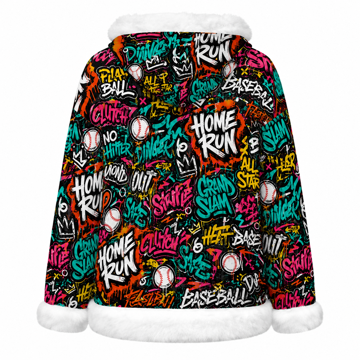 Ninth Inning Studio Graffiti Women's Fleece Hoodie with Micro-Fleece Trim