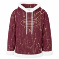 Ninth Inning Studio Garnet/Gold Marble Women's Fleece Hoodie with Faux Fur Trim