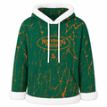 Ninth Inning Studio Green/Orange Women's Fleece Hoodie with Micro-Fleece Trim