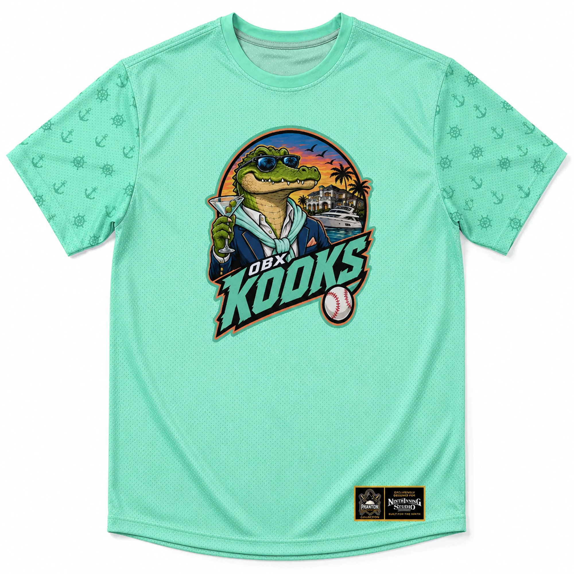 Ninth Inning Studio Phantom Collection OBX Kooks Mint Mascot Premium Performance Tee