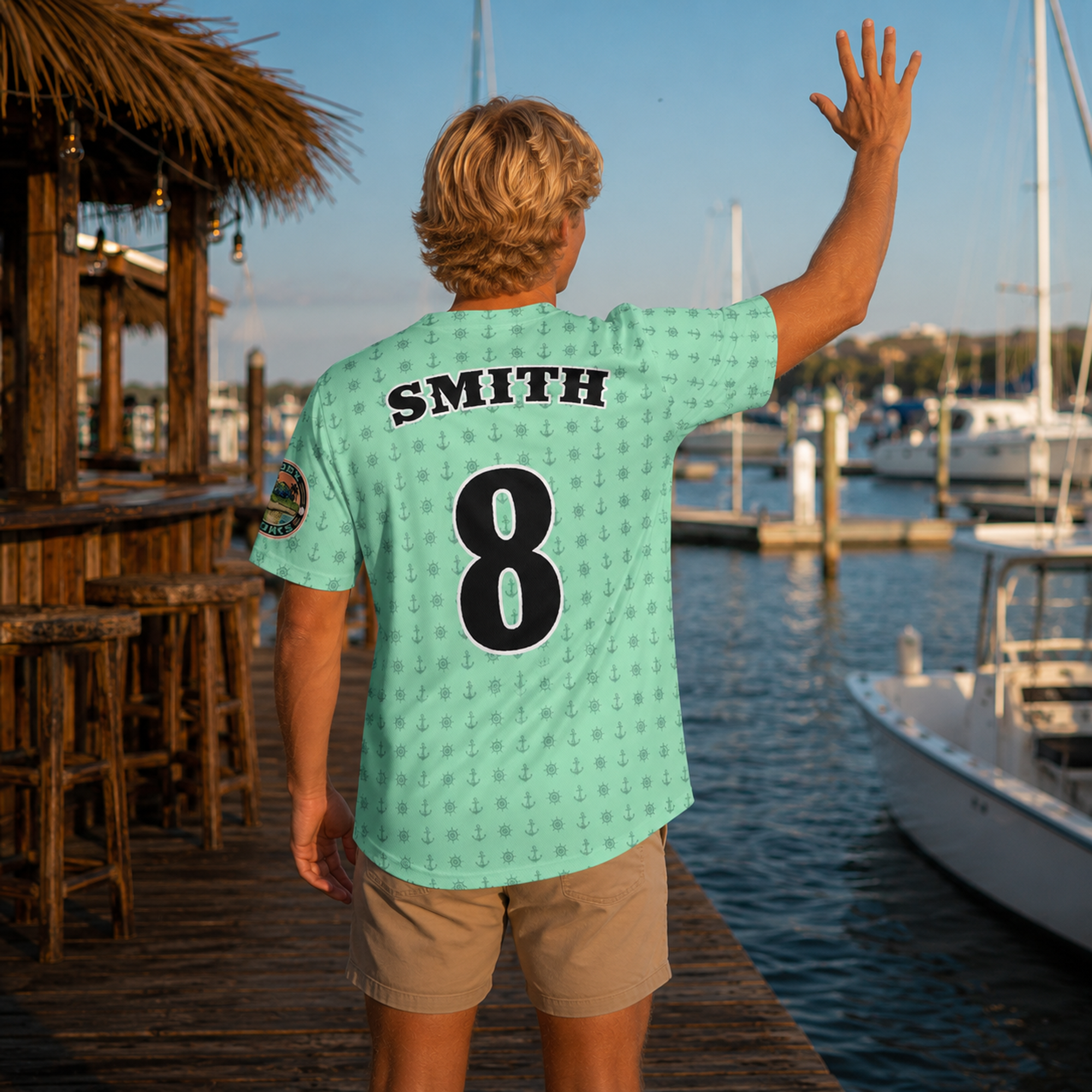 Ninth Inning Studio OBX Kooks Home Mint Anchors & Wheels Baseball Jersey