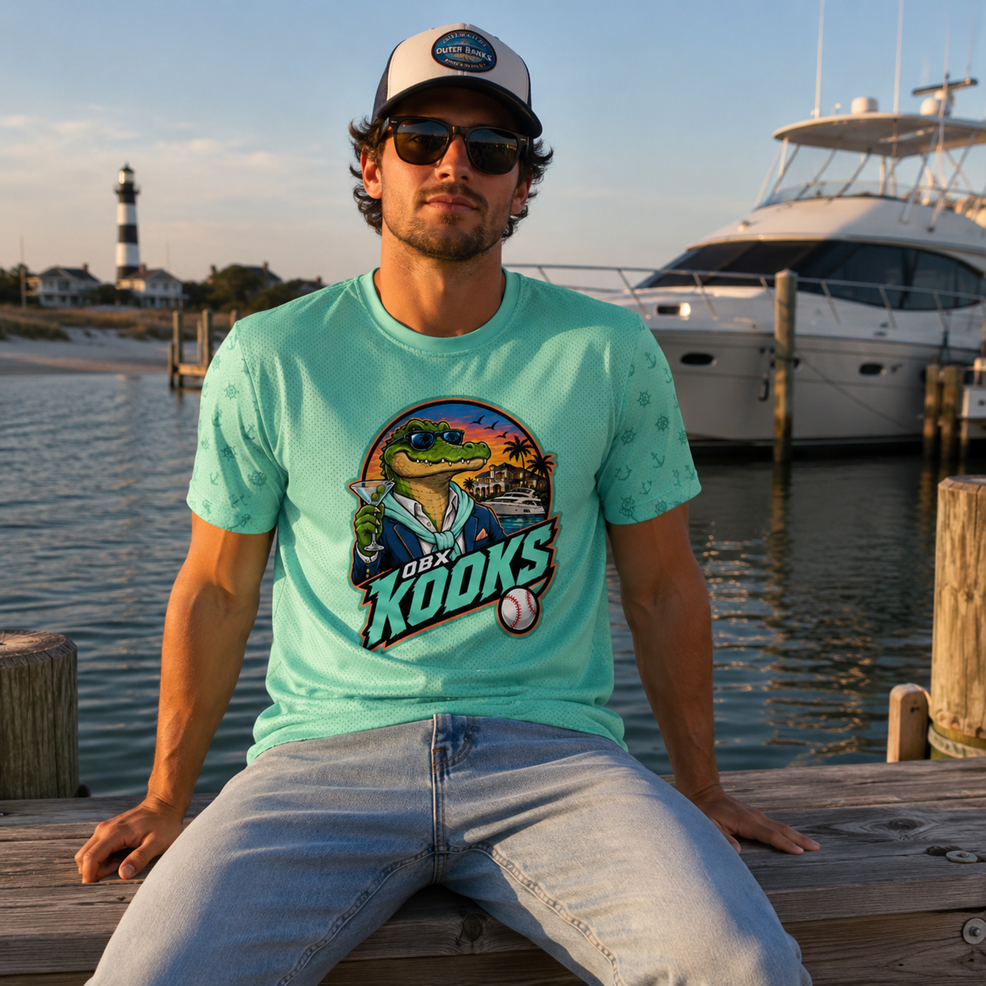 Ninth Inning Studio Phantom Collection OBX Kooks Mint Mascot Premium Performance Tee
