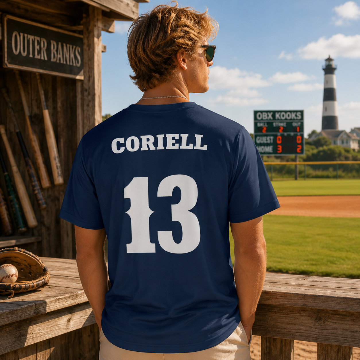 Ninth Inning Studio OBX Kooks Mascot Alternate Navy Baseball Jersey