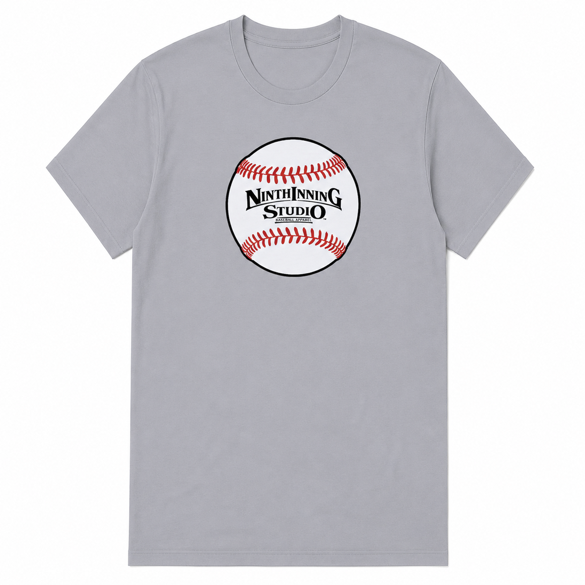 Ninth Inning Studio Men's Baseball Logo Tee-Grey