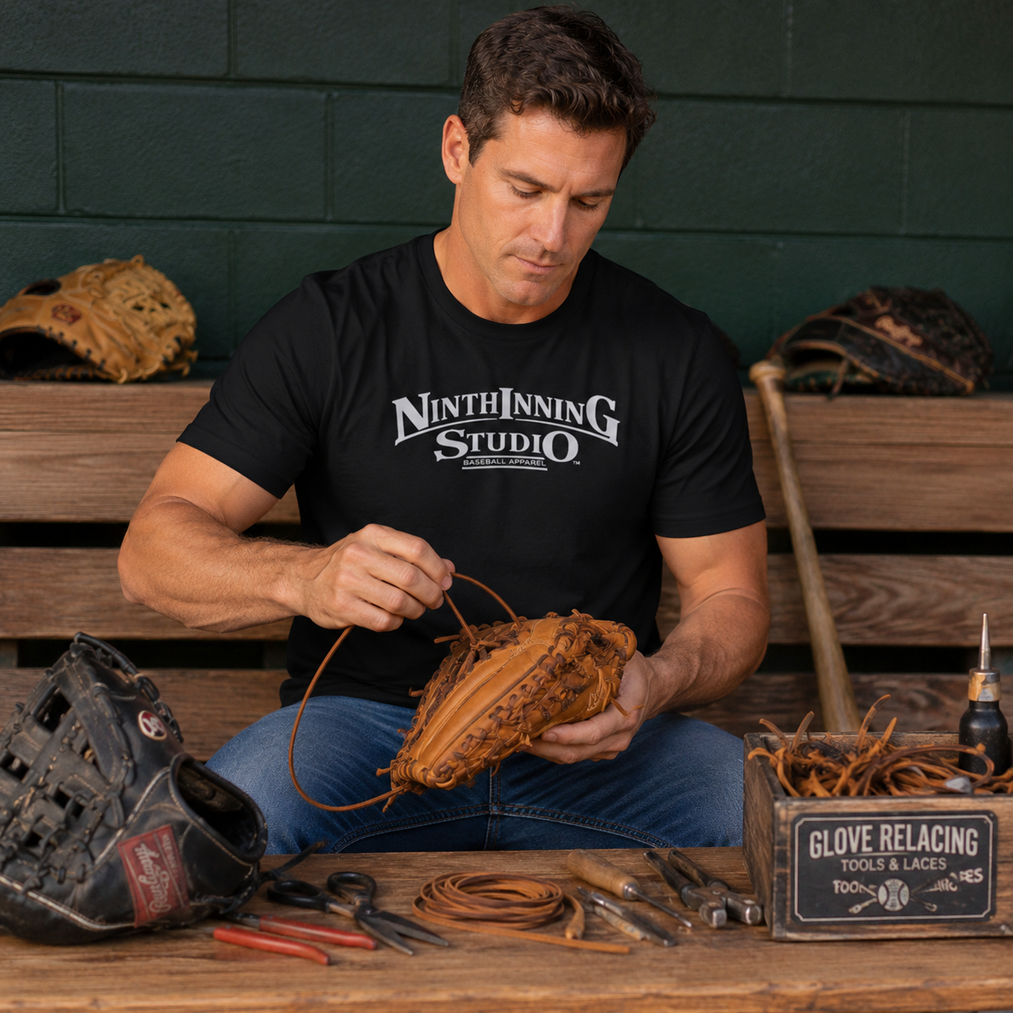 Ninth inning Studio Men's Logo Tee-Black