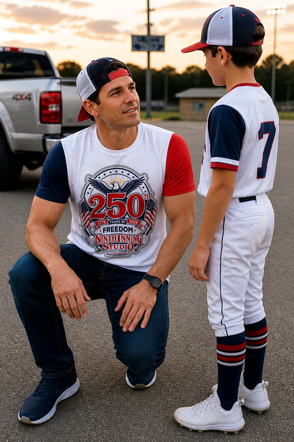 Ninth Inning Studio 250th Anniversary Freedom Premium Performance Tee -White