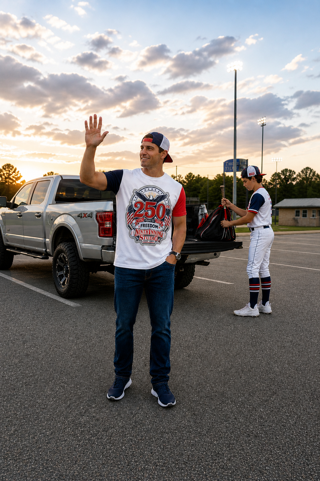 Ninth Inning Studio 250th Anniversary Freedom Premium Performance Tee -White