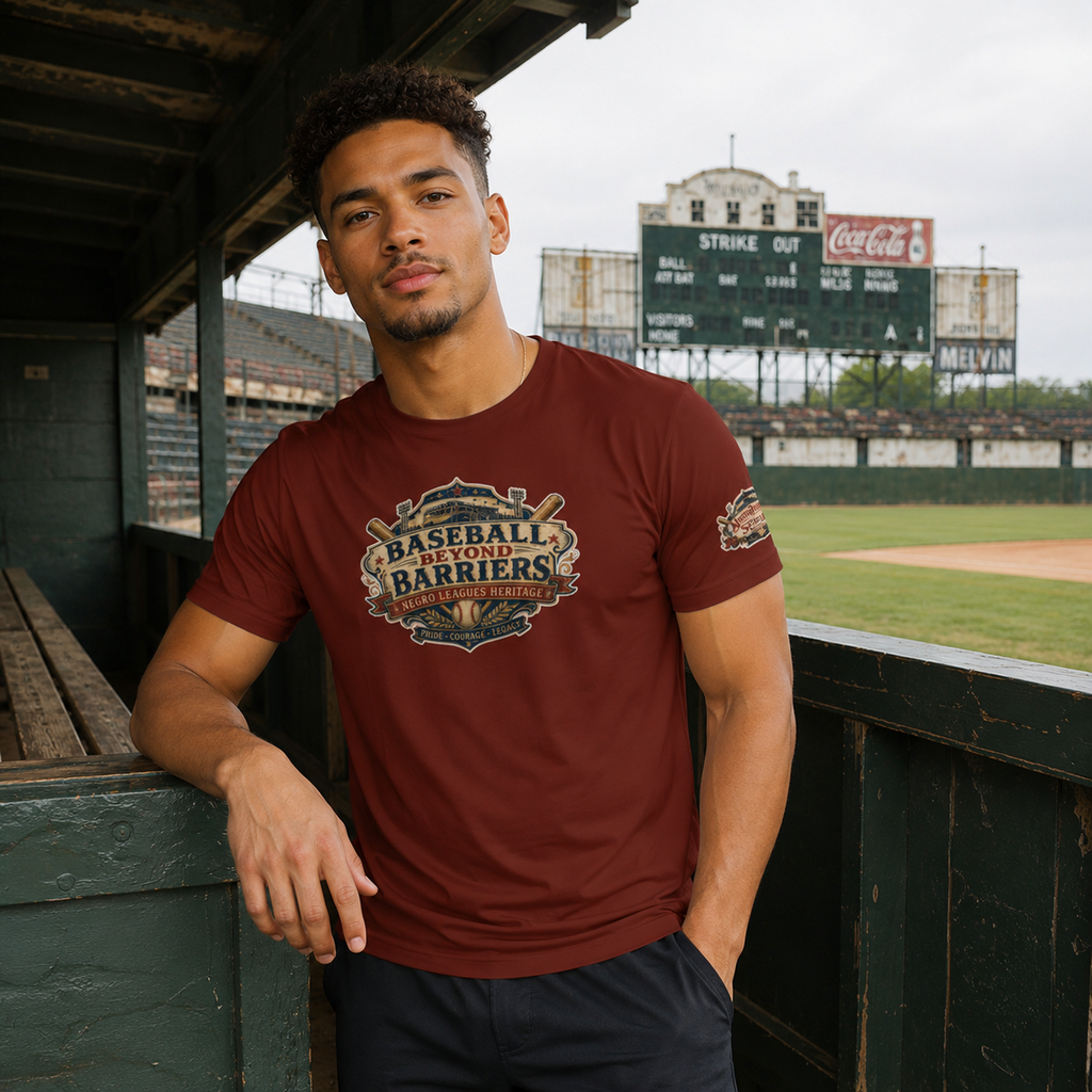 Ninth Inning Studio Negro League Barnstorming Men’s Milk-Silk Tee