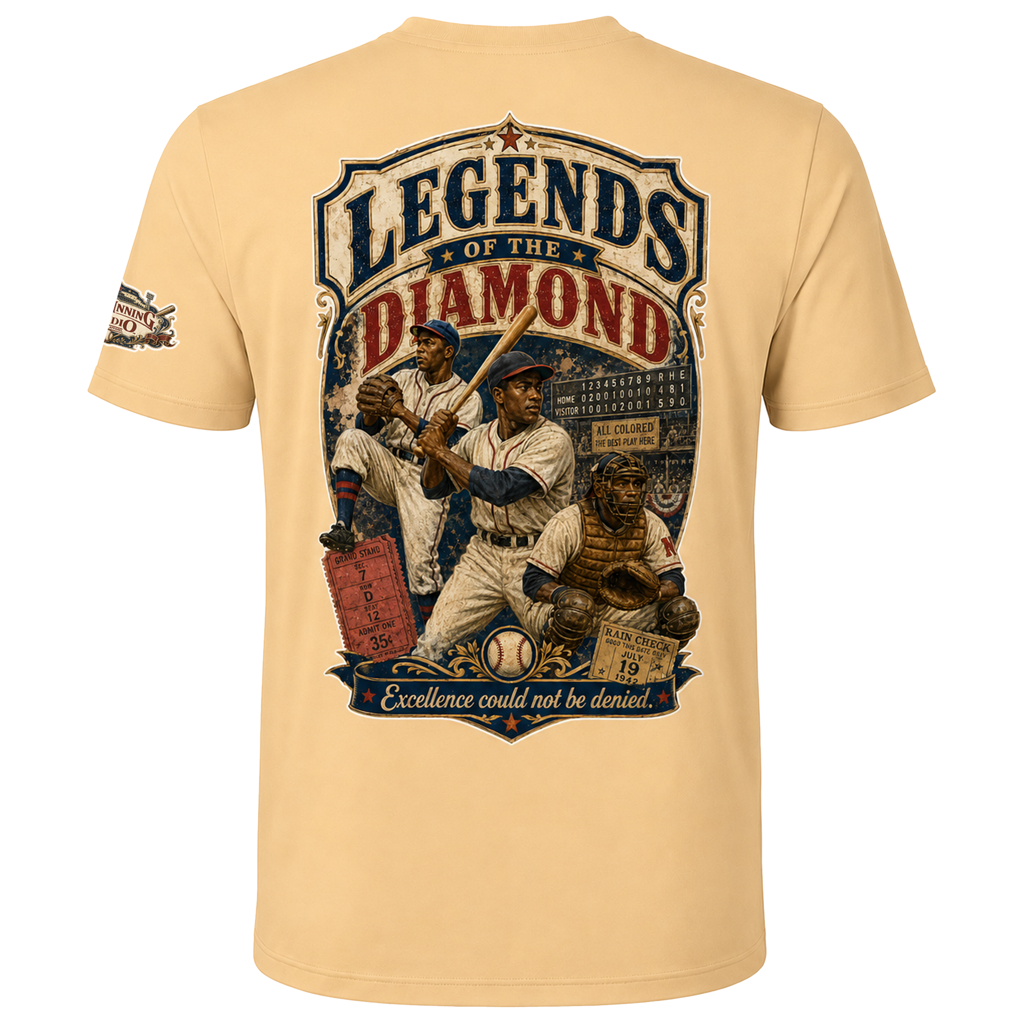 Ninth Inning Studio Negro League Legends of the Diamond Men’s Milk-Silk Tee