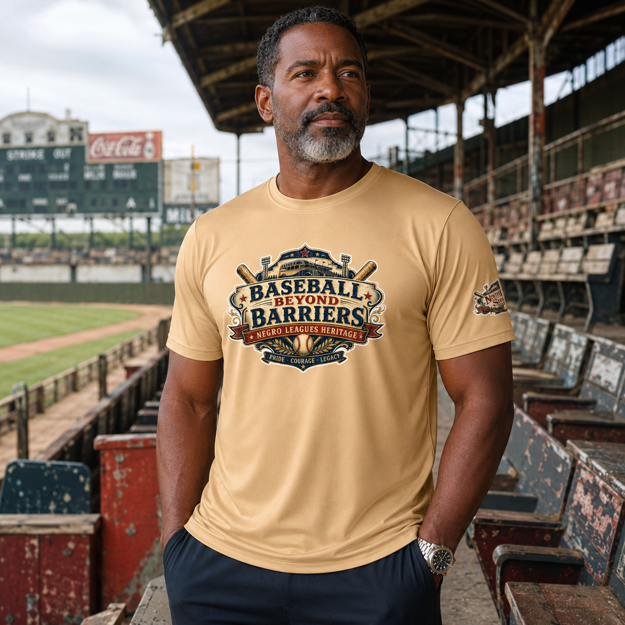 Ninth Inning Studio Negro League Legends of the Diamond Men’s Milk-Silk Tee
