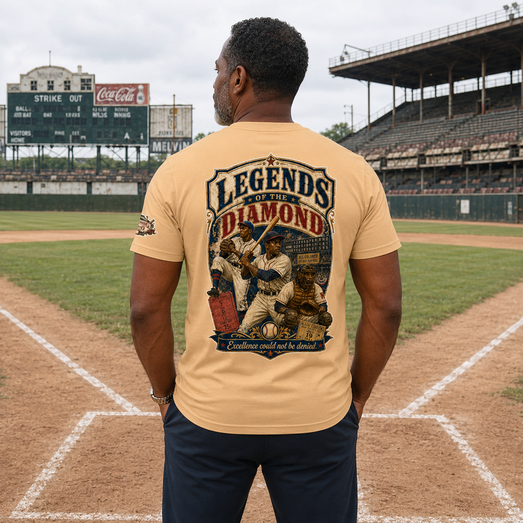 Ninth Inning Studio Negro League Legends of the Diamond Men’s Milk-Silk Tee