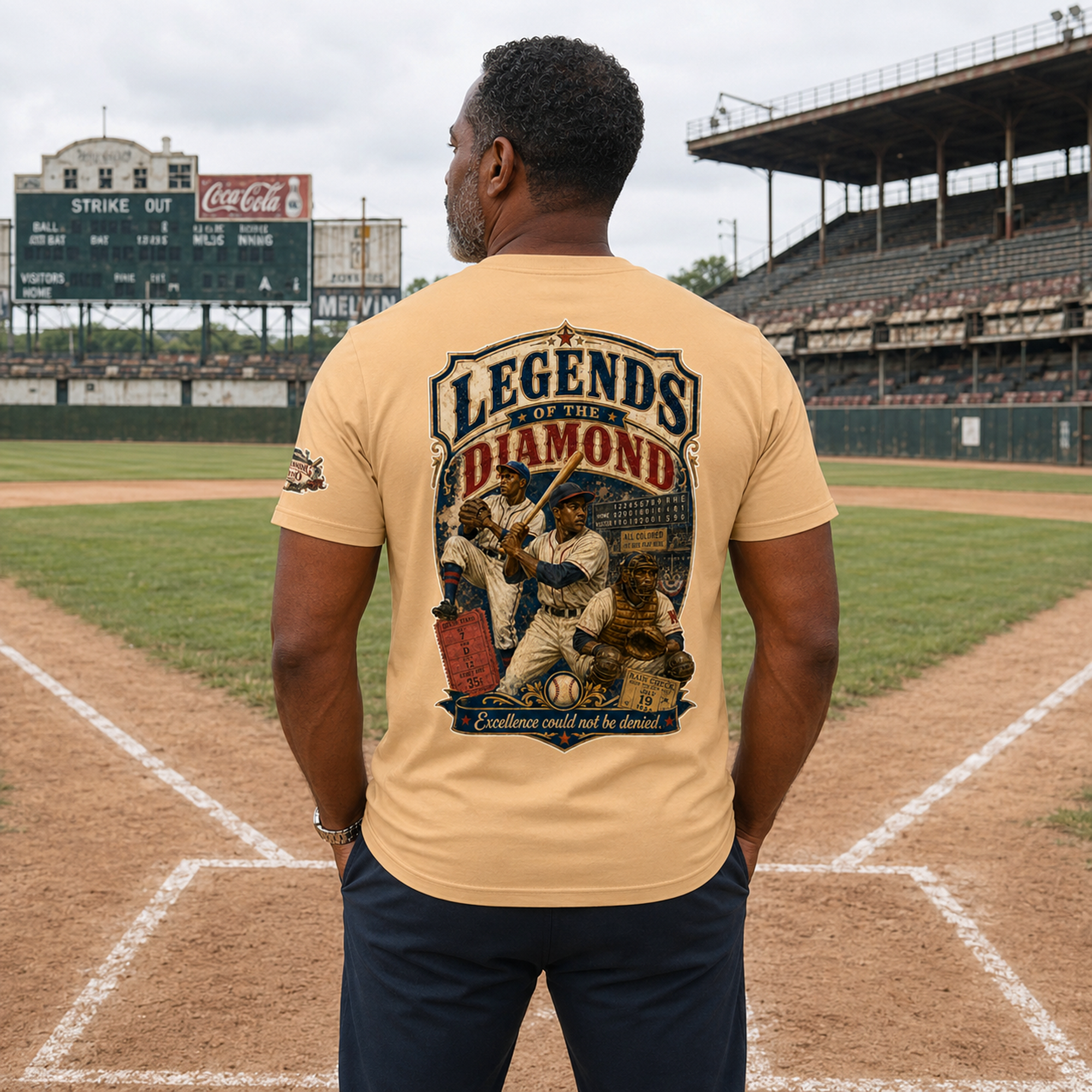 Ninth Inning Studio Negro League Legends of the Diamond Men’s Milk-Silk Tee