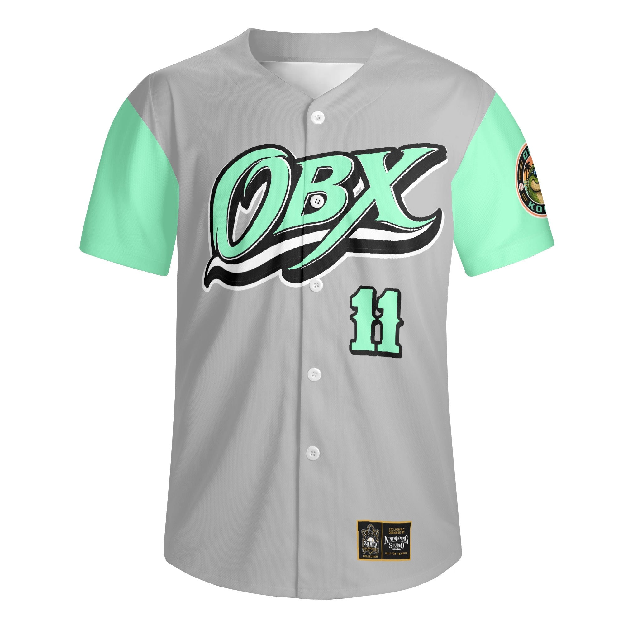 Ninth Inning Studio OBX Kooks Road Grey/Mint Baseball Jersey