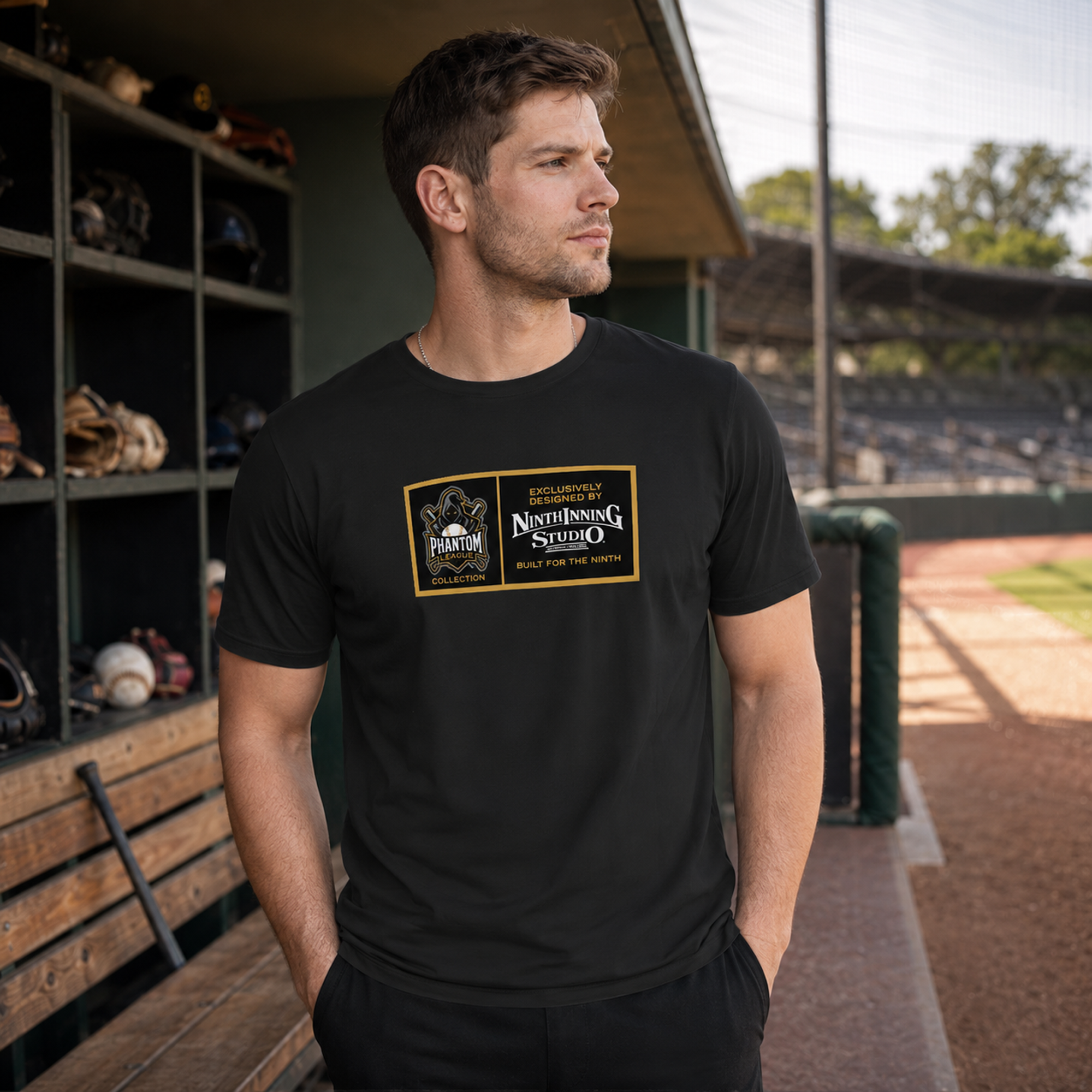 Ninth Inning Studio Phantom League Jersey Tag Men’s Milk-Silk Stretch Tee