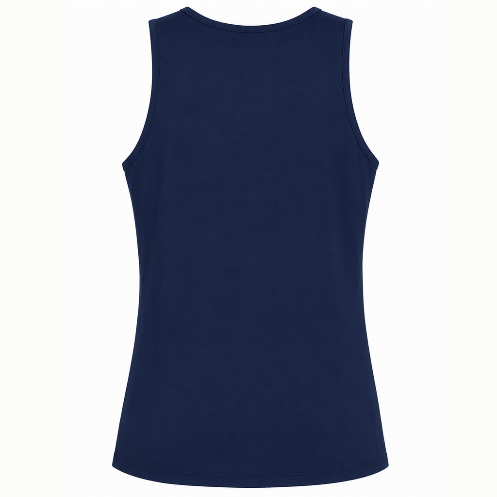 Ninth Inning Studio Pinstripes Women's Sports Tank Top - White/Navy