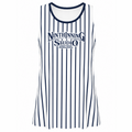 Ninth Inning Studio Pinstripes Women's Sports Tank Top - White/Navy
