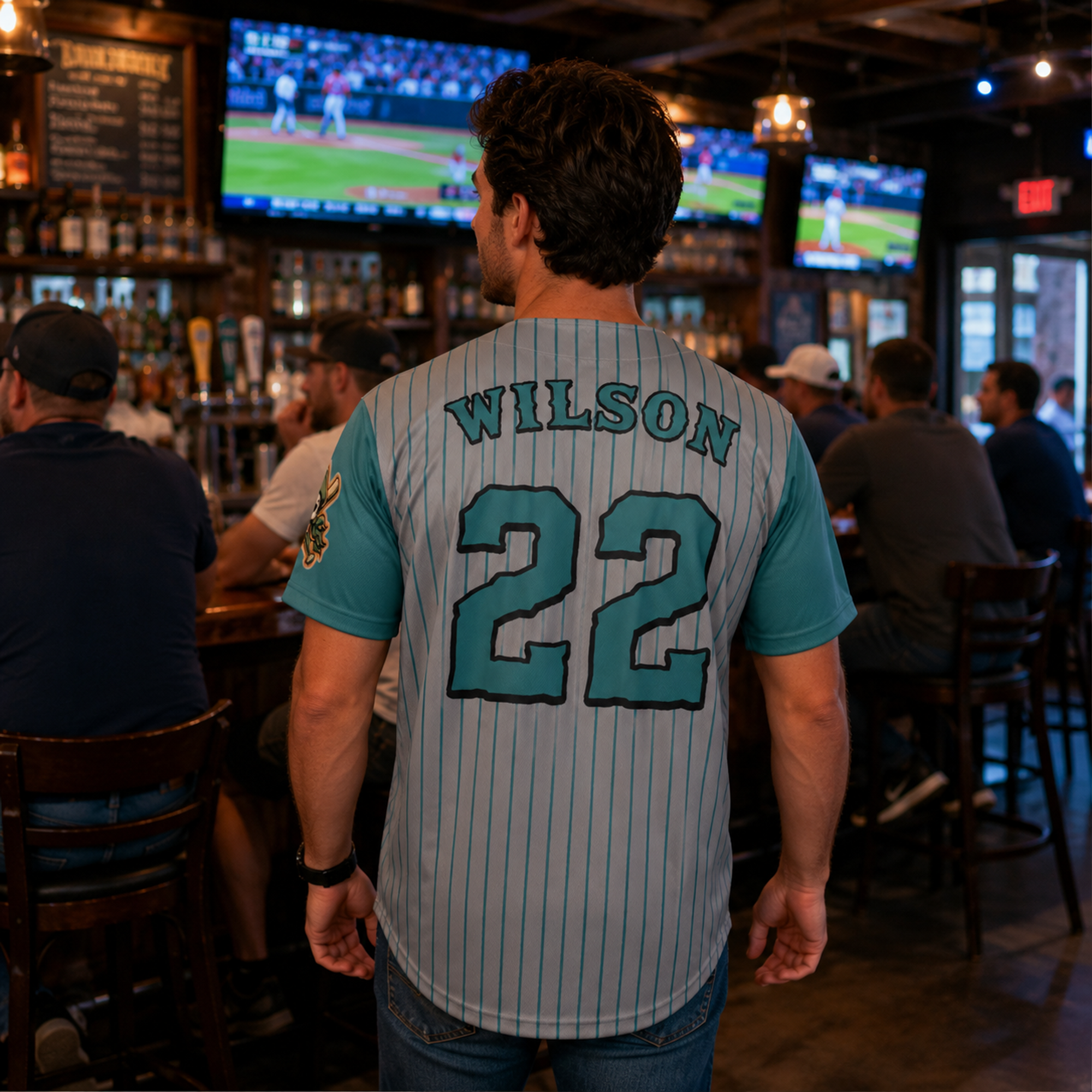 Ninth Inning Studio Outer Banks Pogues Road Pinstripes Baseball Jersey