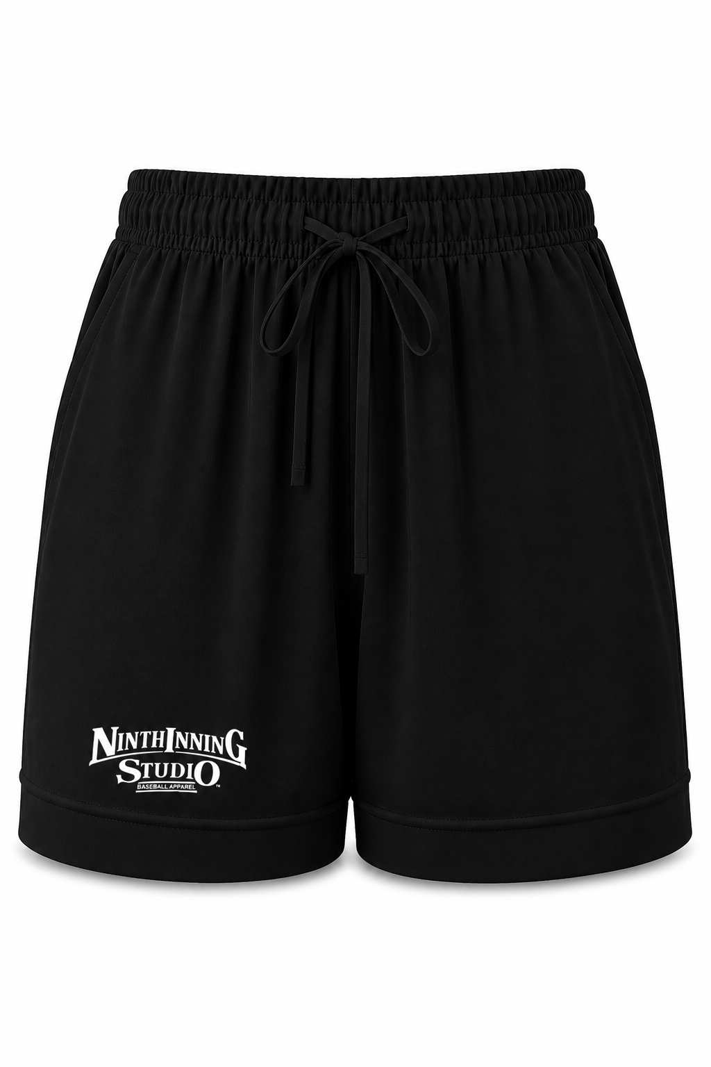 Ninth Inning Studio Women's Elastic Waist Shorts-Black