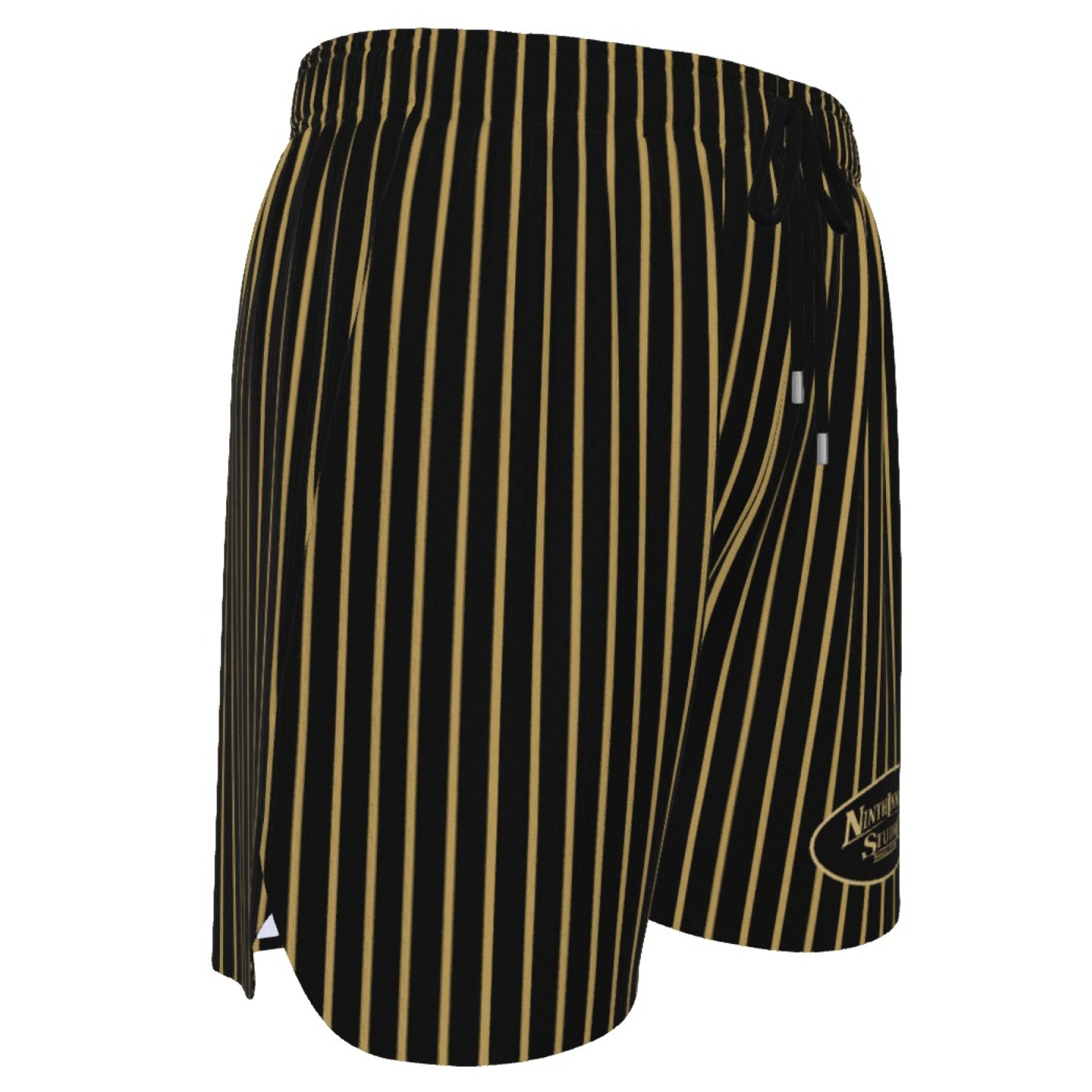 Ninth Inning Studio Black/Gold Pinstripes Men's Baseball Shorts