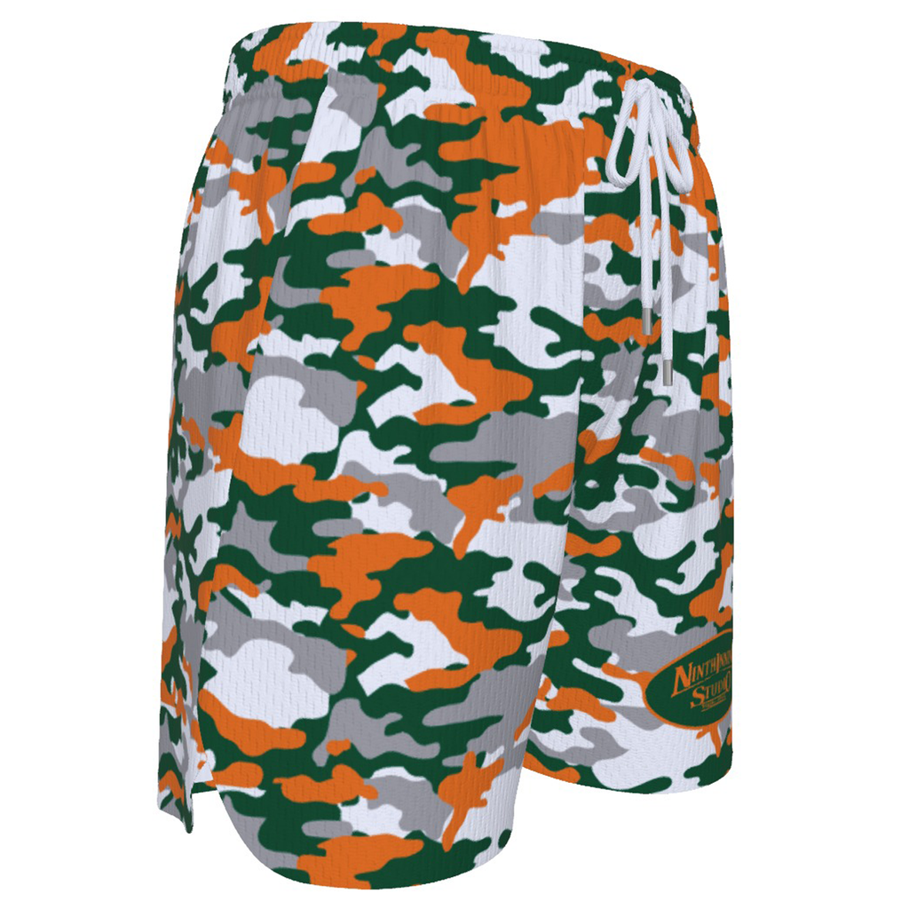 Ninth Inning Studio Green/Orange Camo Men's Baseball Shorts
