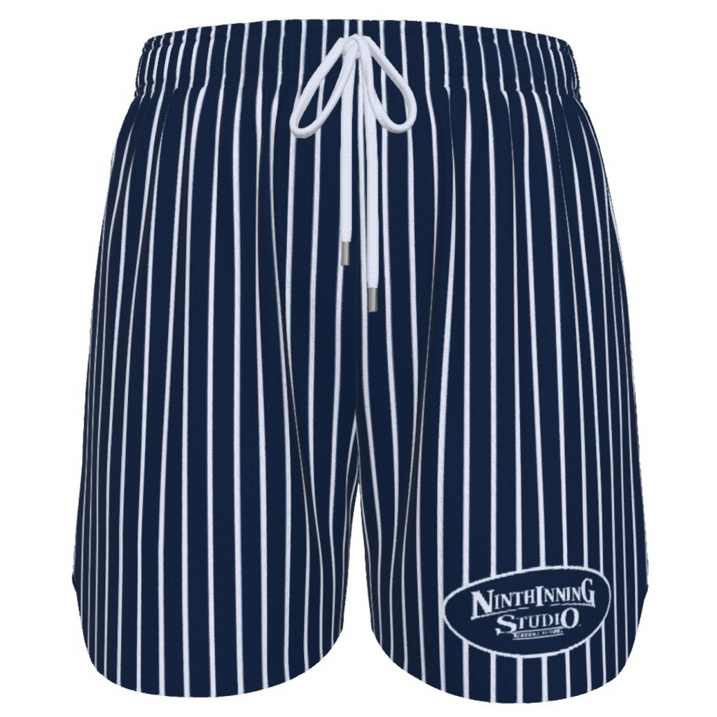 Ninth Inning Studio Navy/White Pinstripes Men's Baseball Shorts