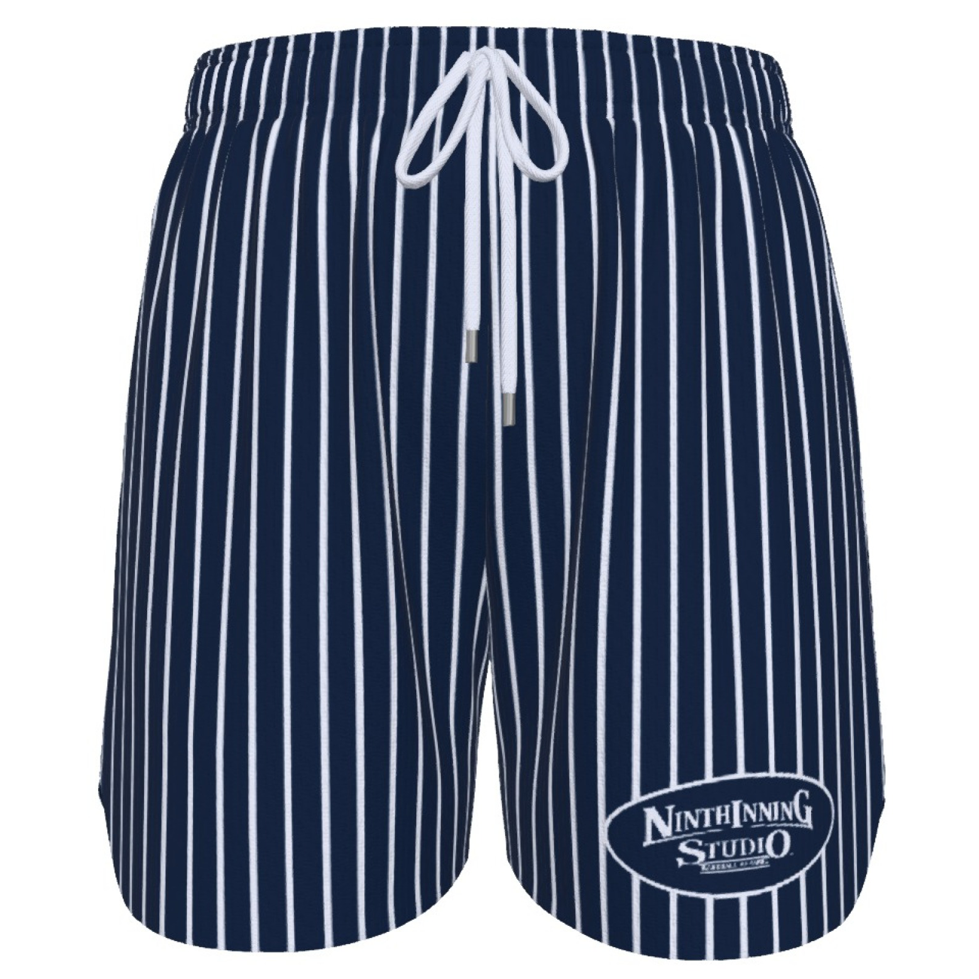Ninth Inning Studio Navy/White Pinstripes Men's Baseball Shorts