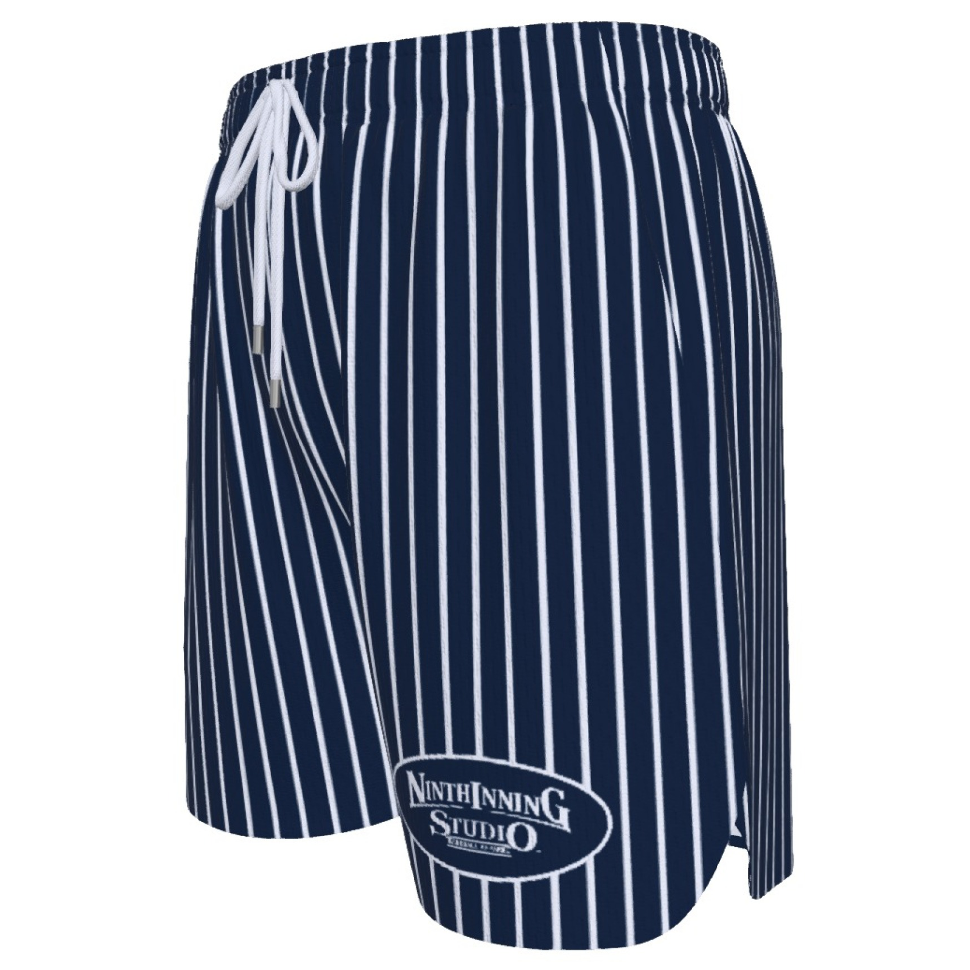 Ninth Inning Studio Navy/White Pinstripes Men's Baseball Shorts