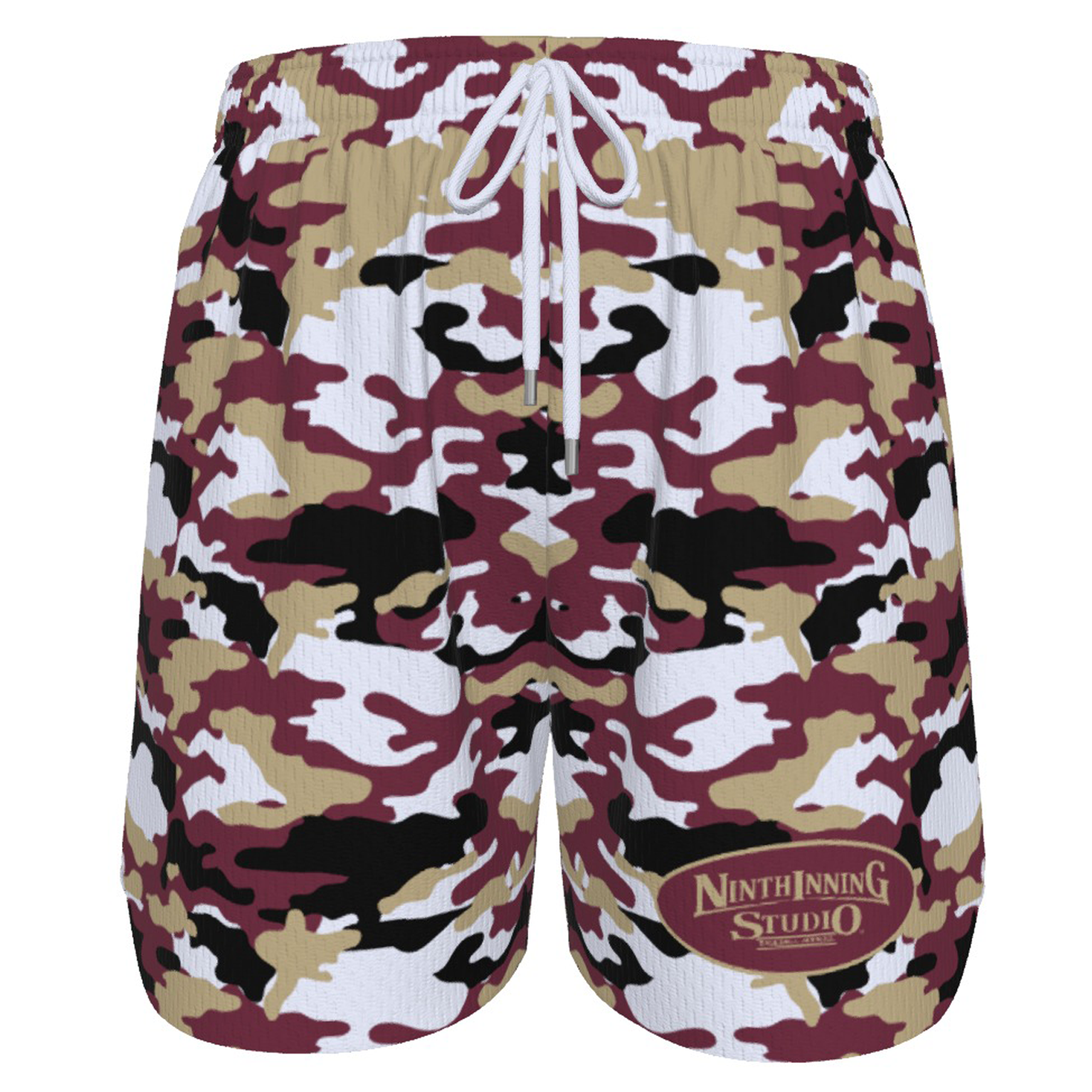Ninth Inning Studio Garnet/Gold Camo Men's Baseball Shorts