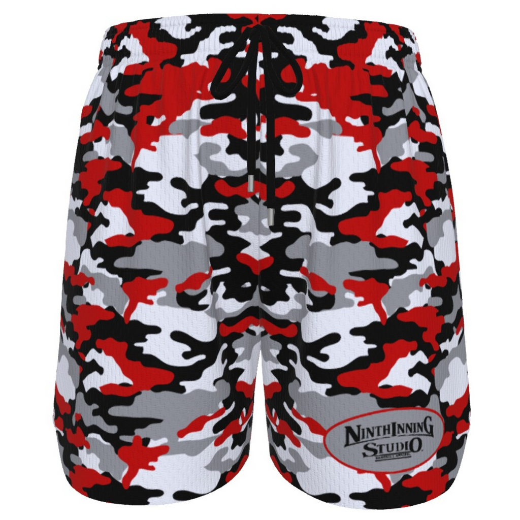Ninth Inning Studio Red/Black Camo Men's Baseball Shorts