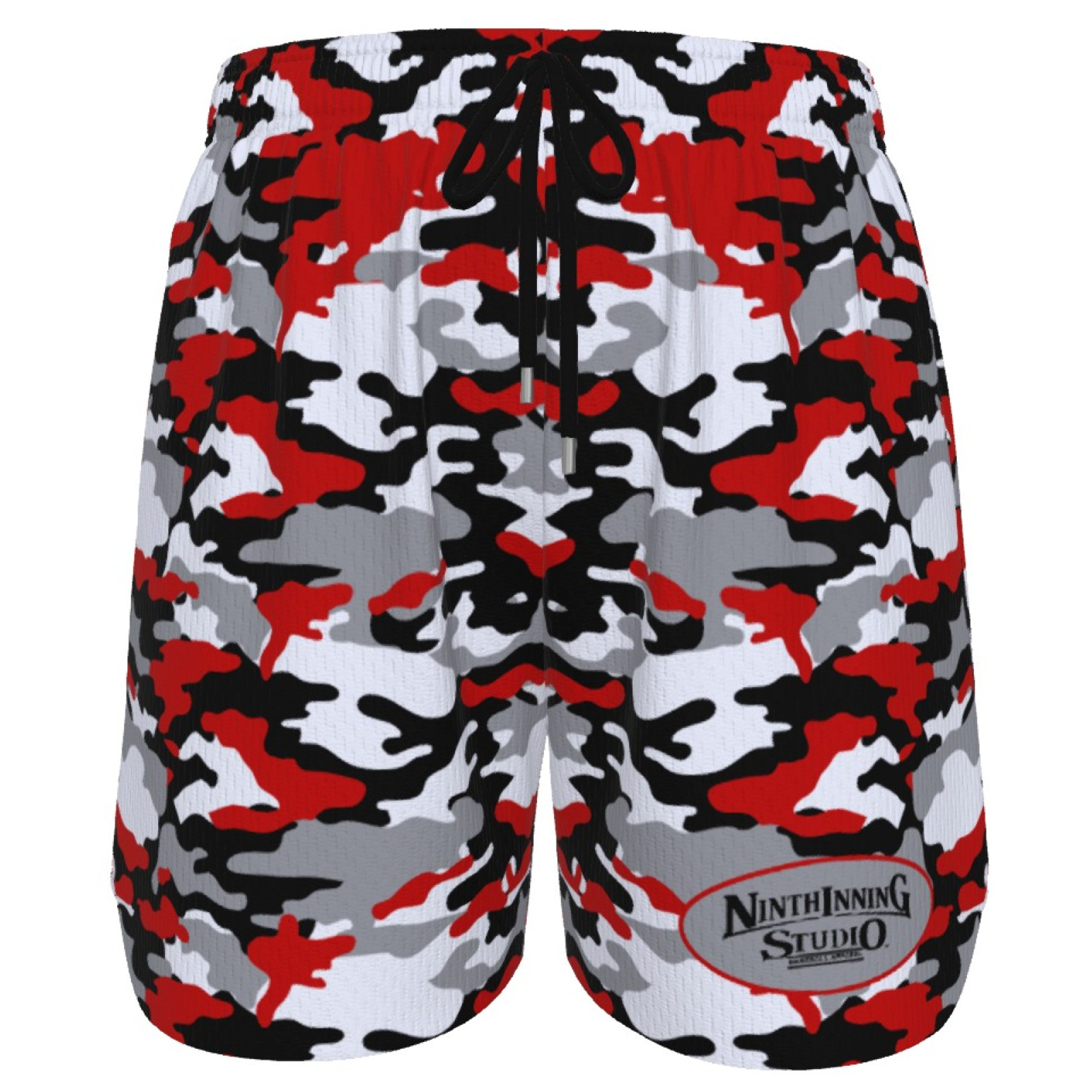 Ninth Inning Studio Red/Black Camo Men's Baseball Shorts