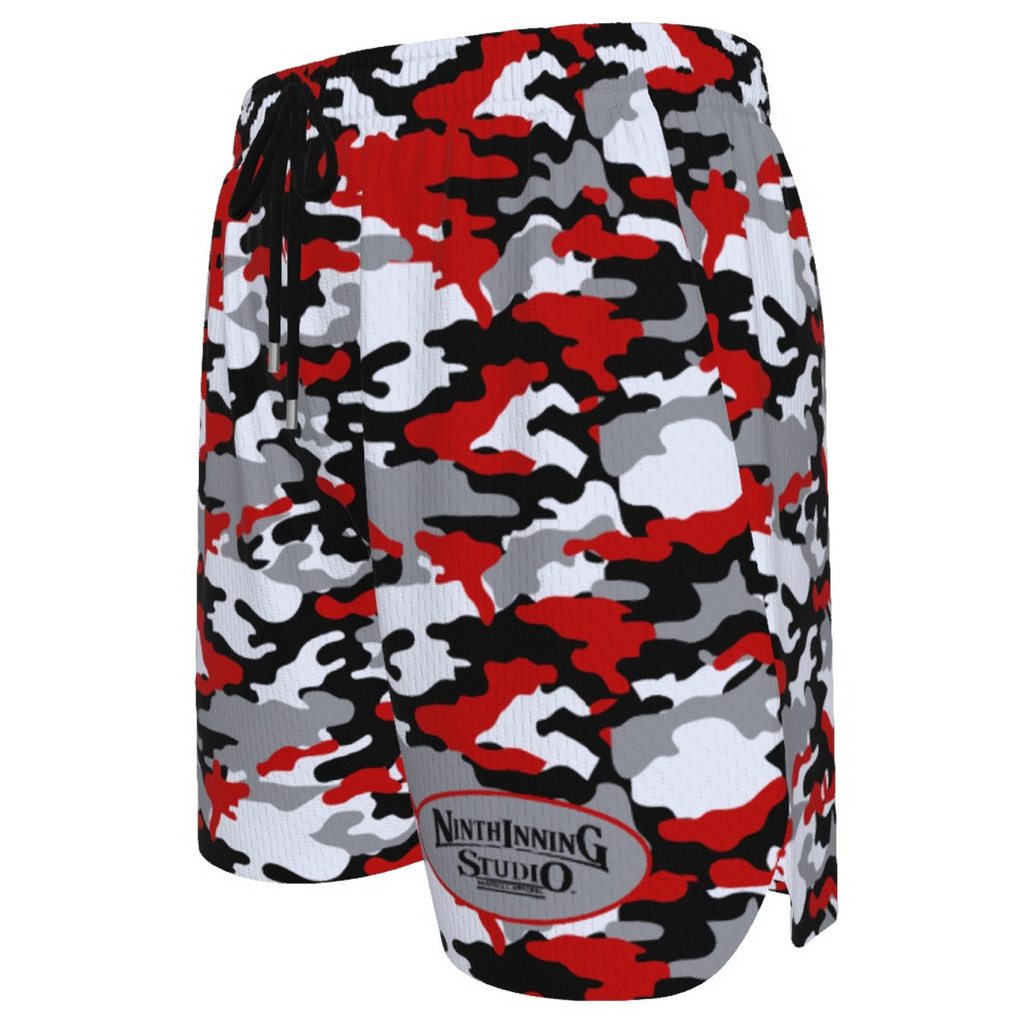 Ninth Inning Studio Red/Black Camo Men's Baseball Shorts