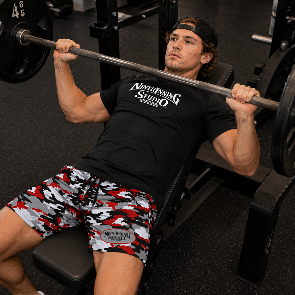 Ninth Inning Studio Red/Black Camo Men's Baseball Shorts