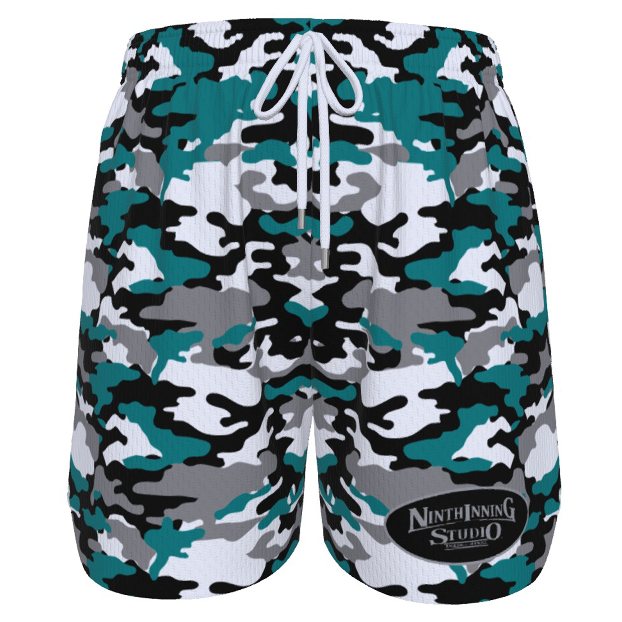 Ninth Inning Studio Teal/Black Camo Men's Baseball Shorts