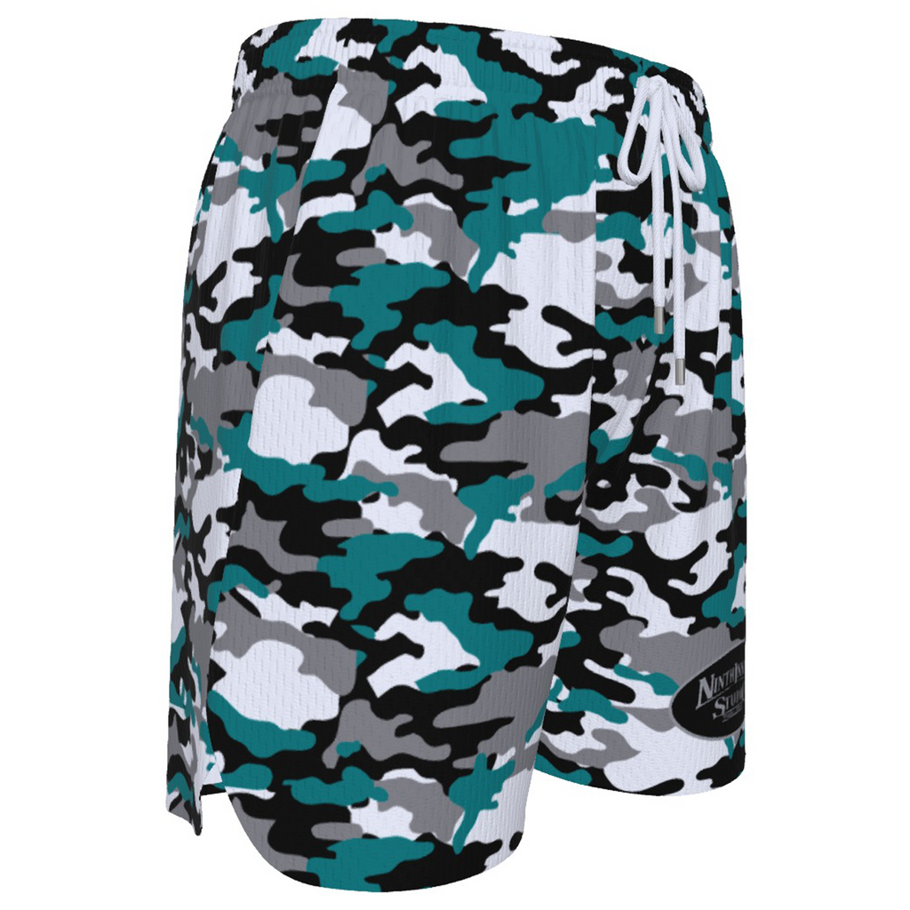 Ninth Inning Studio Teal/Black Camo Men's Baseball Shorts