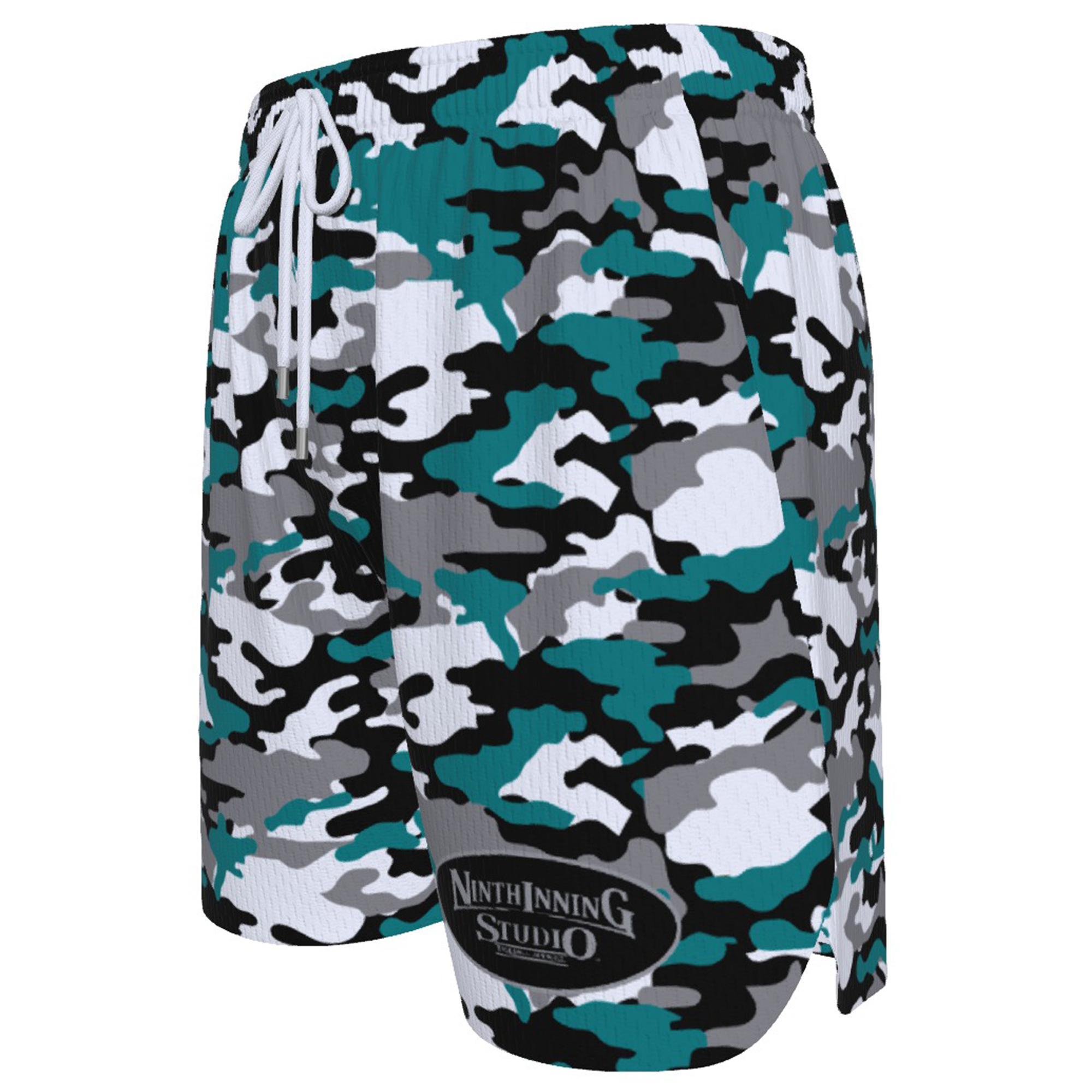Ninth Inning Studio Teal/Black Camo Men's Baseball Shorts