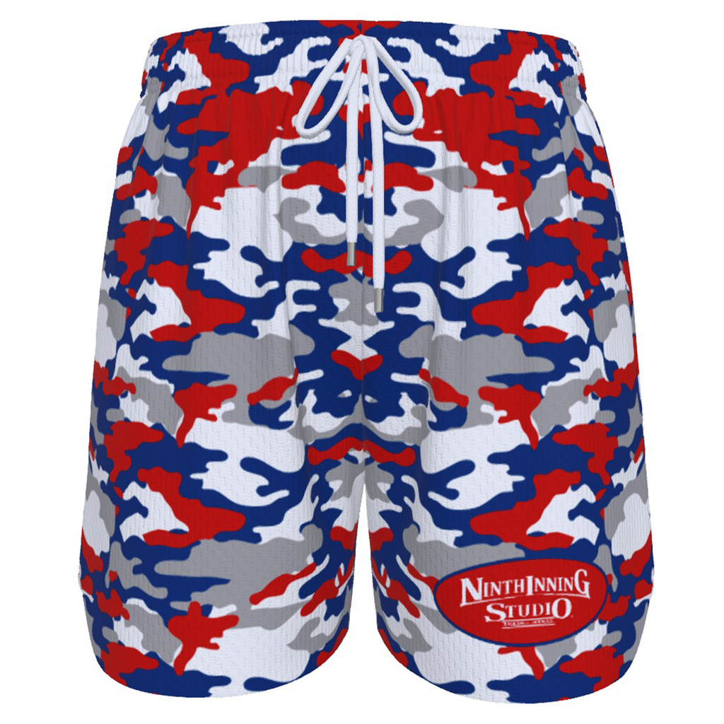 Ninth Inning Studio Red/Blue Camo Men's Baseball Shorts