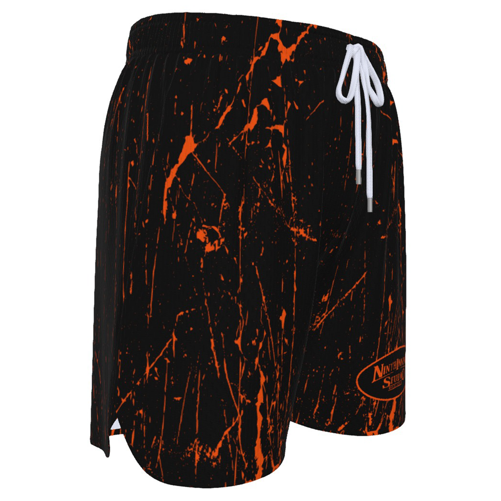 Ninth Inning Studio Black/Orange Marble Men's Baseball Shorts