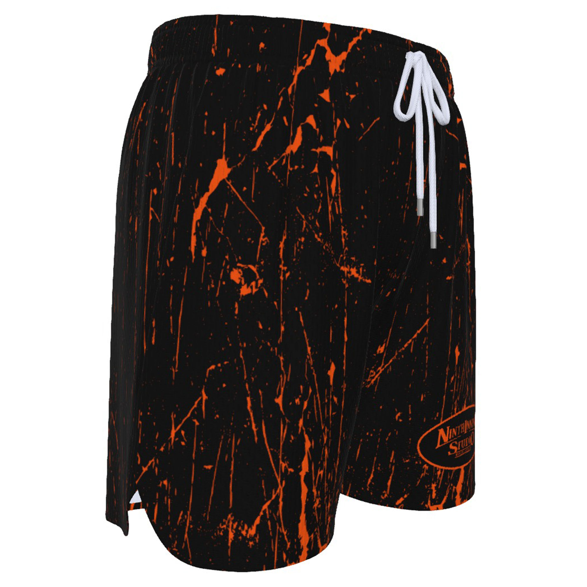 Ninth Inning Studio Black/Orange Marble Men's Baseball Shorts