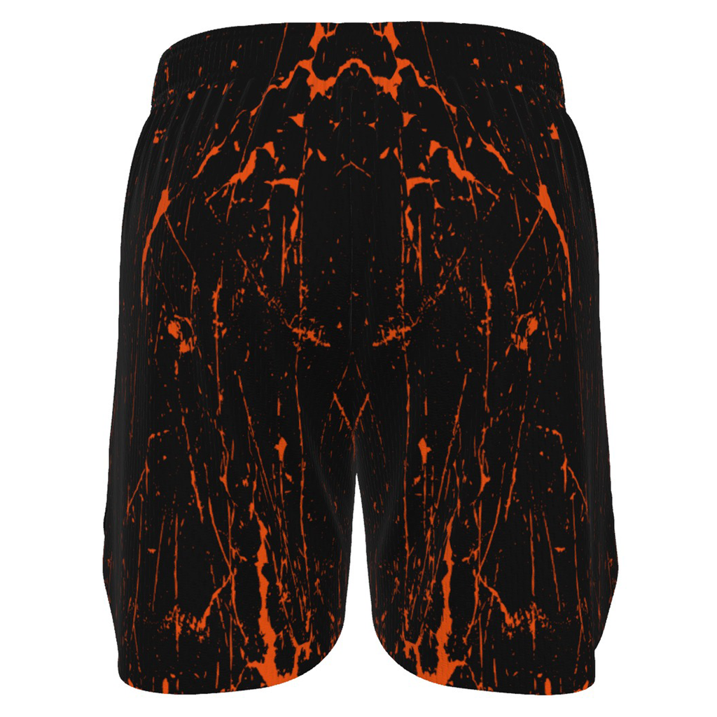 Ninth Inning Studio Black/Orange Marble Men's Baseball Shorts
