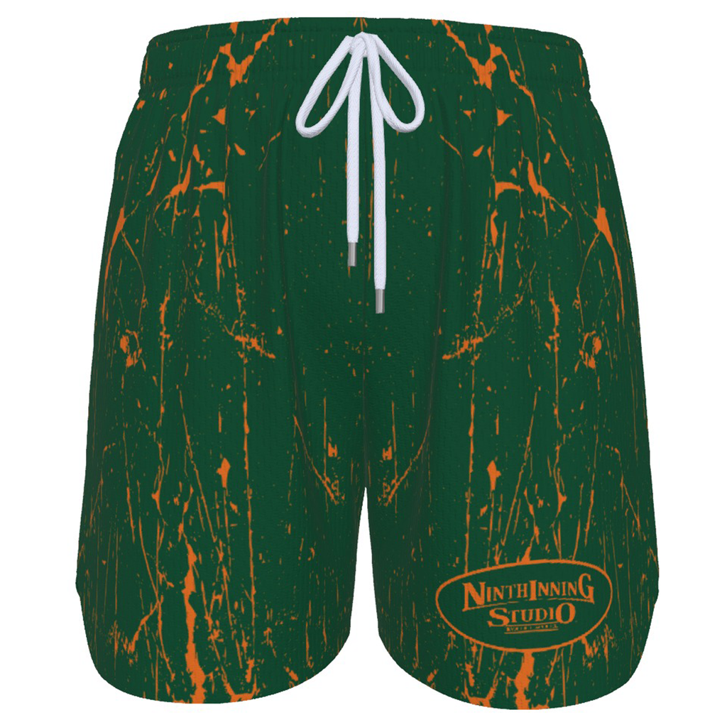 Ninth Inning Studio Marble Green/Orange Men's Baseball Shorts