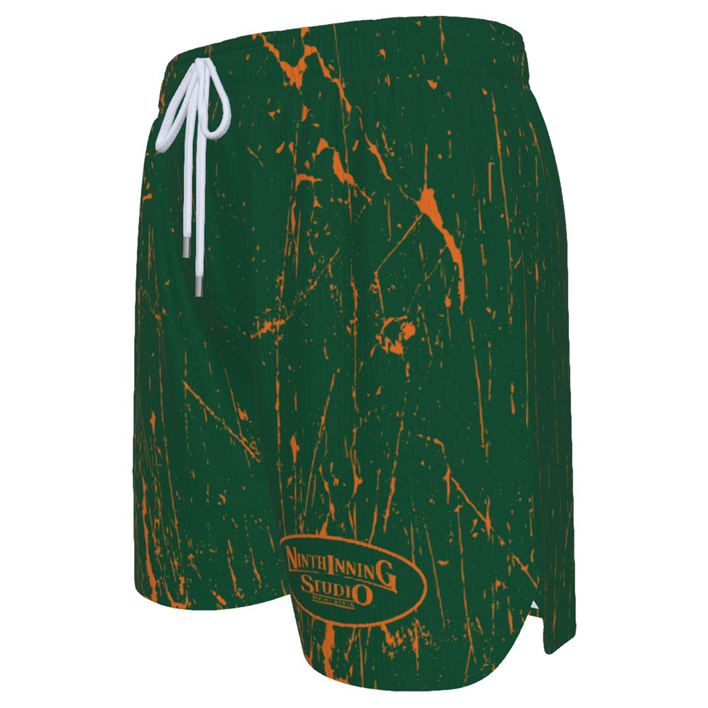 Ninth Inning Studio Marble Green/Orange Men's Baseball Shorts