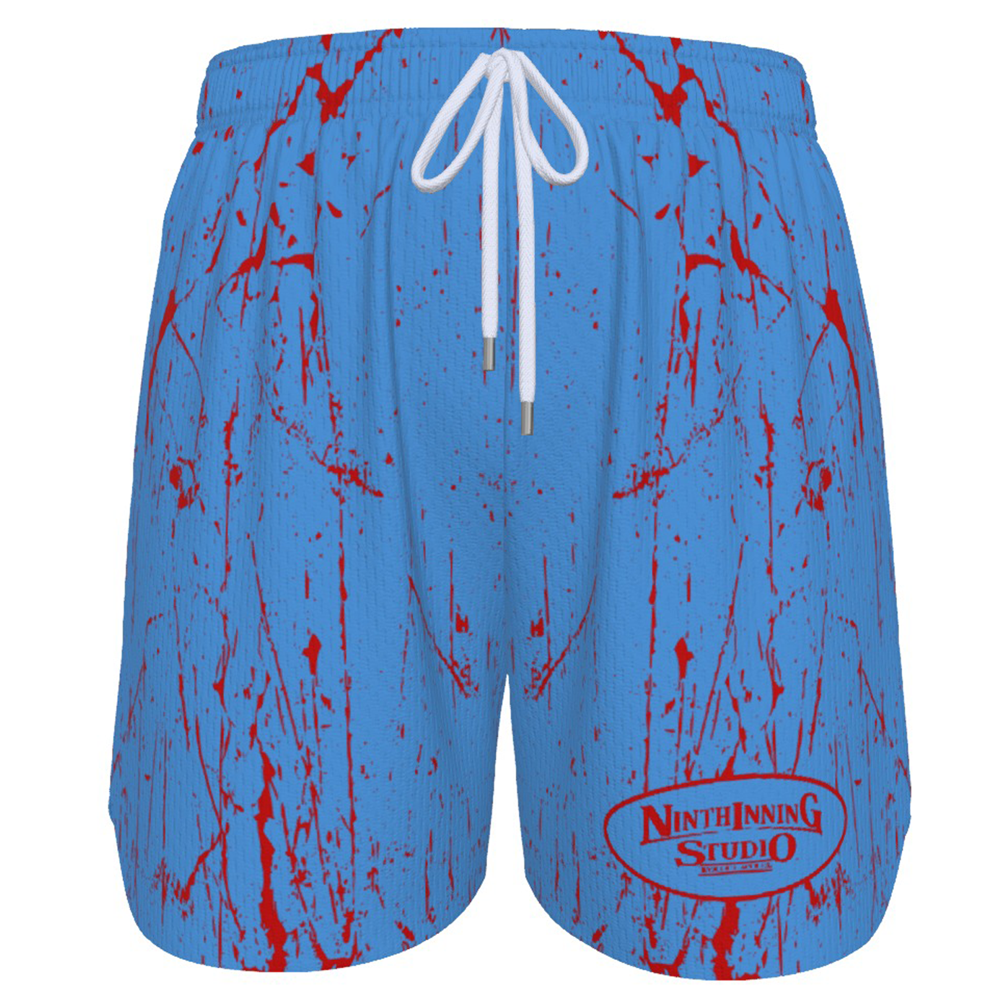 Ninth Inning Studio Lt Blue/Red Marble Men's Baseball Shorts