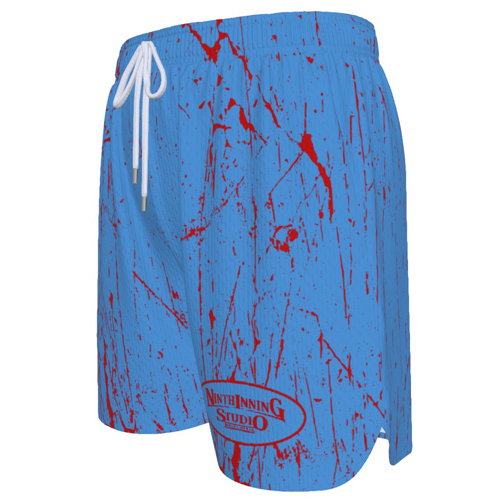 Ninth Inning Studio Lt Blue/Red Marble Men's Baseball Shorts