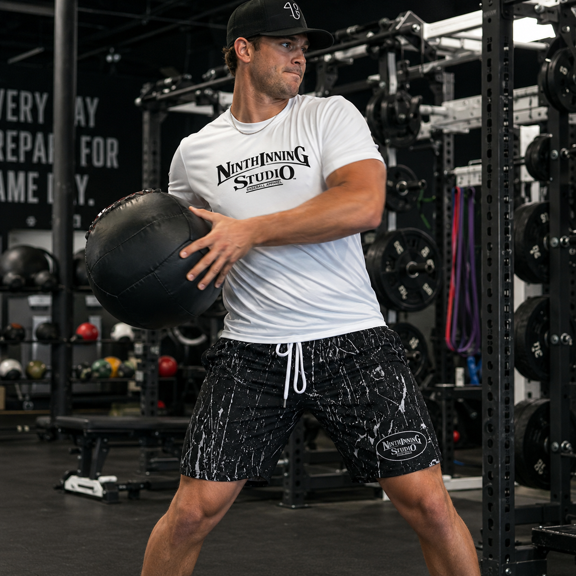 Ninth Inning Studio Black Marble Men's Baseball Shorts