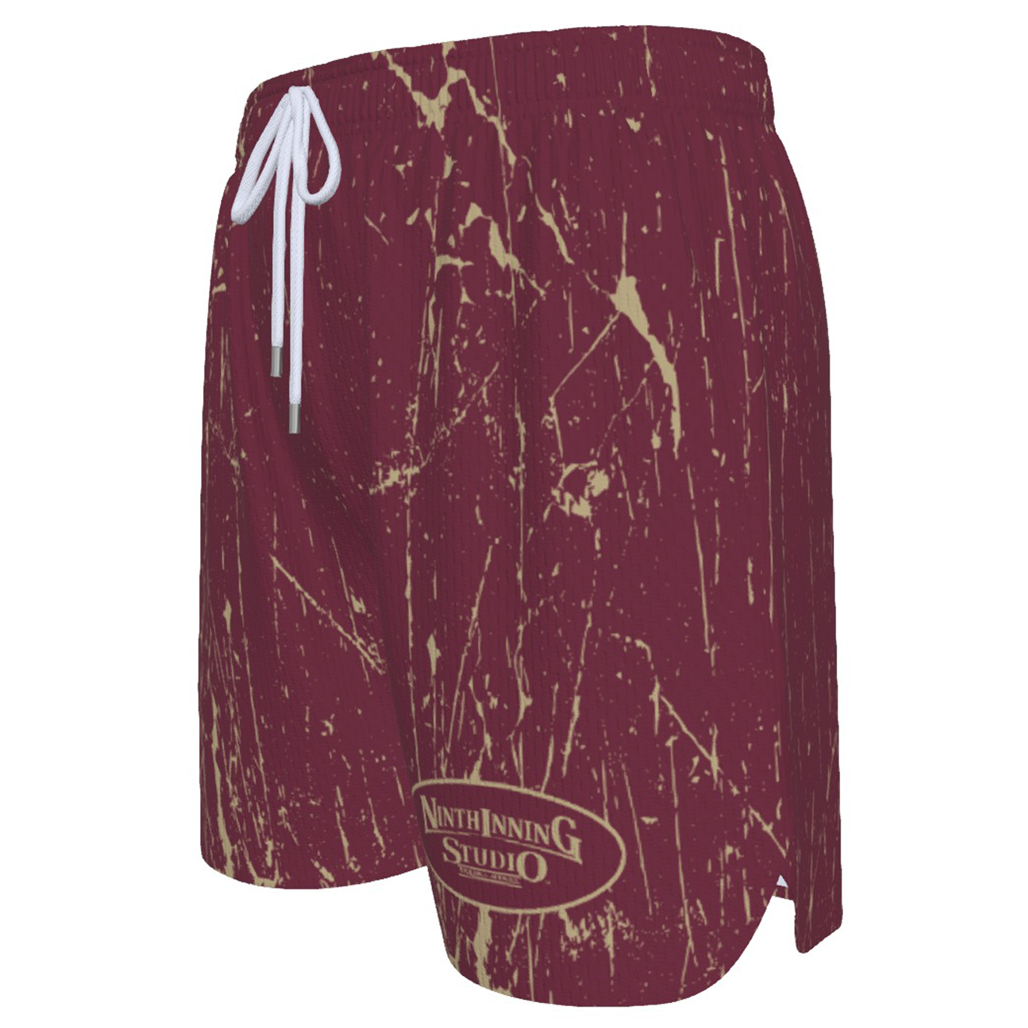 Ninth Inning Studio Marble Garnet/Gold Men's Baseball Shorts