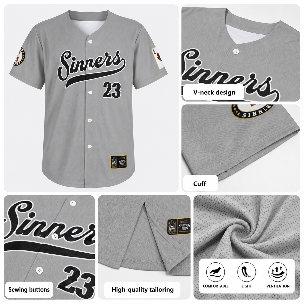 Ninth Inning Studio Sin City Sinners Road Baseball Jersey