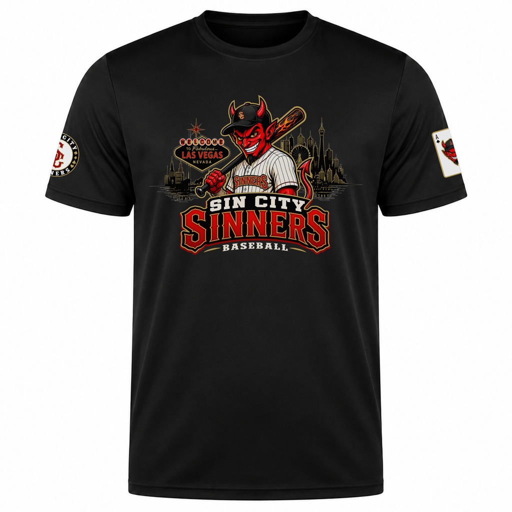 Ninth Inning Studio Sin City Sinners Mascot Men’s Milk-Silk Stretch Tee
