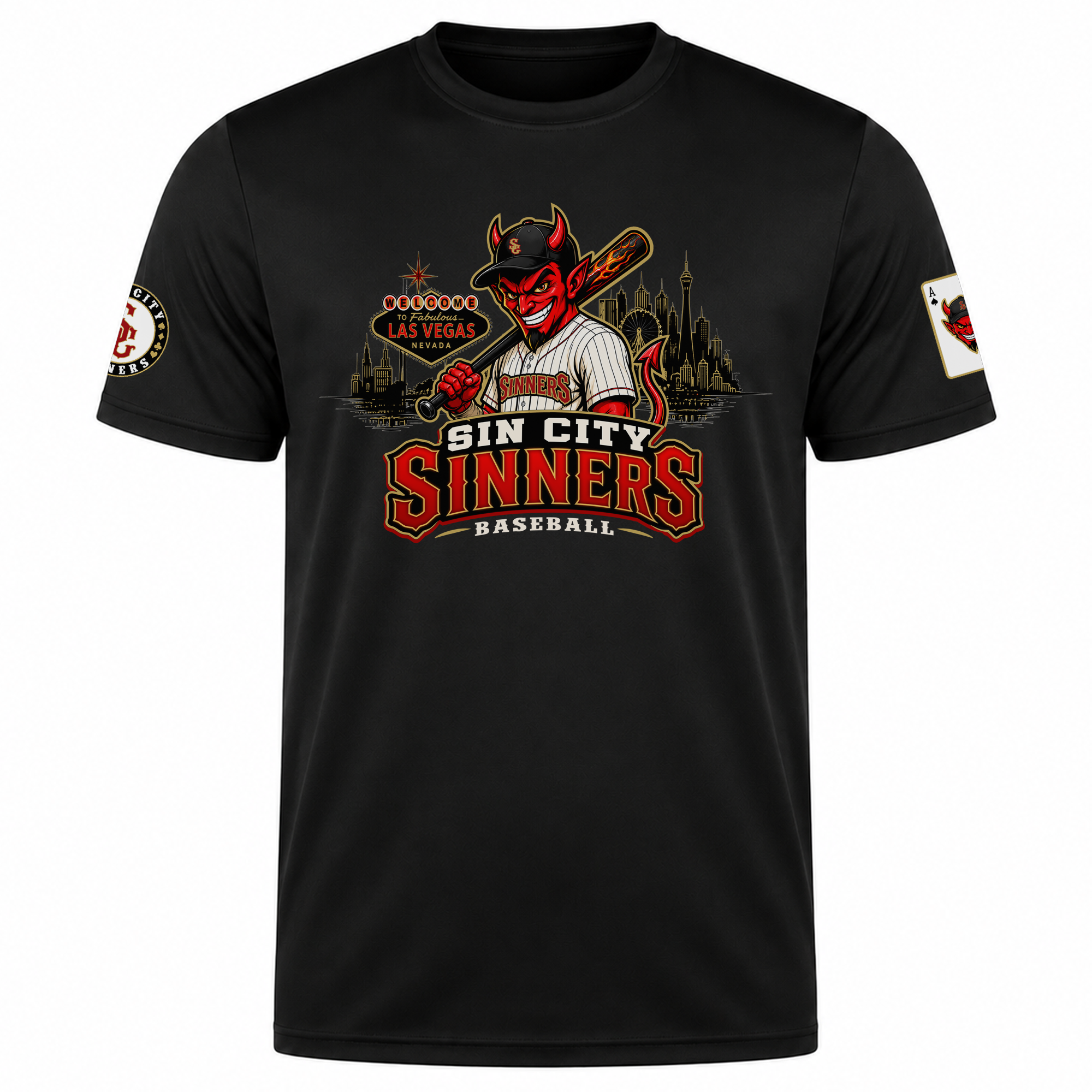 Ninth Inning Studio Sin City Sinners Mascot Men’s Milk-Silk Stretch Tee